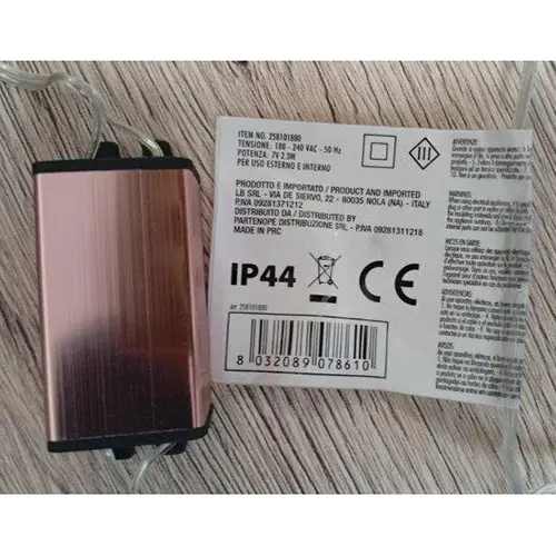 Photo de l’avis officiel: NATALUNA Tenda 10 Tubi Chaîne d'éclairage — risque: Choc électrique
