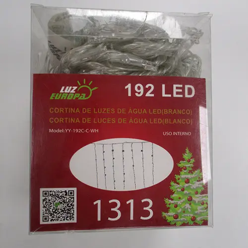 Photo de l’avis officiel: Luz Europa 192-LED WATER CURTAIN LIGHTS Chaîne d'éclairage — risque: Choc électrique & Incendie