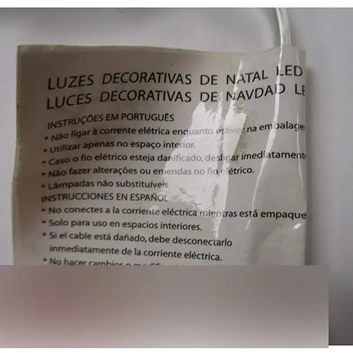 Photo de l’avis officiel: Luz Europa 192-LED WATER CURTAIN LIGHTS Chaîne d'éclairage — risque: Choc électrique & Incendie