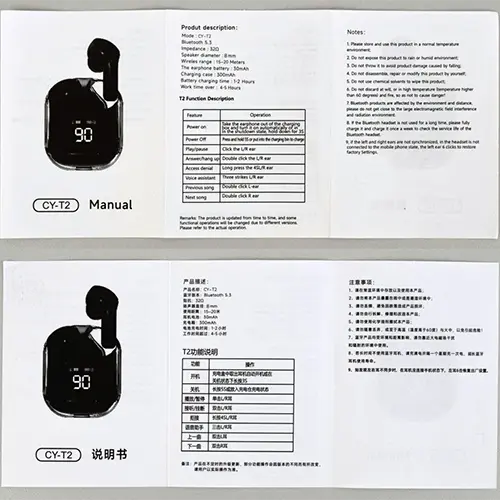 Photo de l’avis officiel: True Wireless Stereo Headset Écouteurs sans fil — risque: Brûlures
