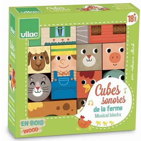 Photo de l’avis officiel: VILAC Cubes sonores de la ferme Jouet de musique — risque: Étouffement