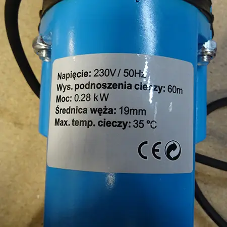 Photo de l’avis officiel: ORCA Pompa membranowa do wody Pompe à eau — risque: Choc électrique