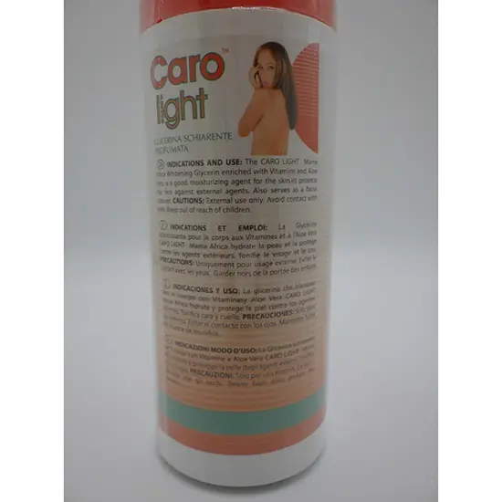 Foto dell’avviso ufficiale: Mama Africa Caro light Whitening Perfumed Glycerin Lozione schiarente per la pelle — rischio: Rischio chimico