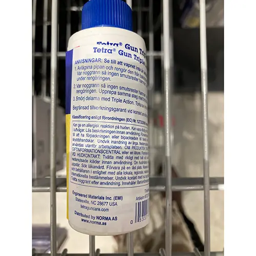 Foto do aviso oficial: Tetra gun Tetra Gun Triple Action clean, lubricate &amp; protect Produto de limpeza de armas — risco: Químico