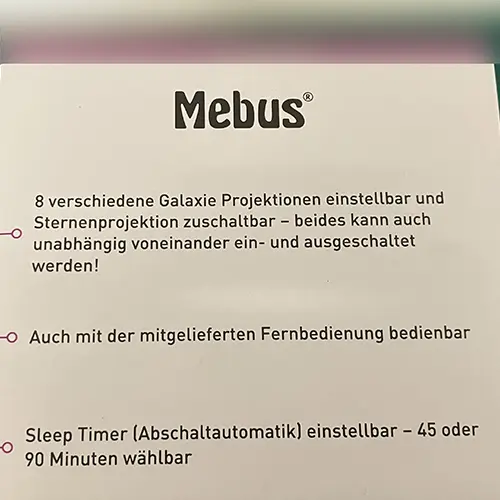Photo de l’avis officiel: MEBUS Galaxie- und Sternenhimmelprojektor "Astronaut" Projecteur — risque: Dommages à la vue