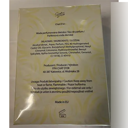 Foto dell’avviso ufficiale: CHAT D'OR Cleo Profumo — rischio: Rischio chimico (SR/01481/26)