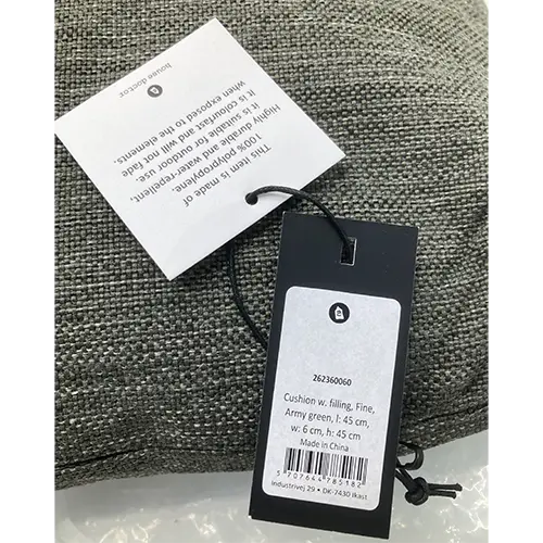 Photo de l’avis officiel: House Doctor Society of Lifestyle Cushion w. filling Coussin — risque: Risque chimique & Environnement