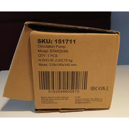 Photo de l’avis officiel: KATSU Tools Ltd Pompe à eau — risque: Choc électrique