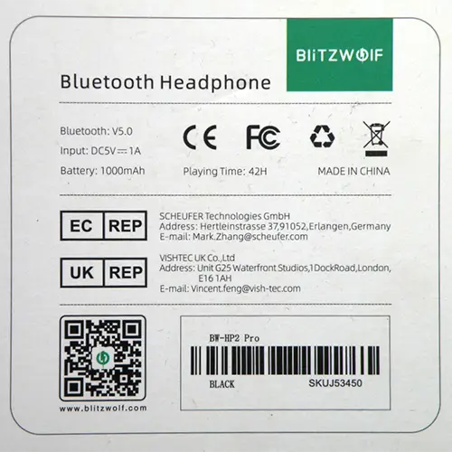 Photo de l’avis officiel: BlitzWolf Bluetooth Headphones Écouteurs sans fil — risque: Brûlures