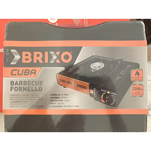 Photo de l’avis officiel: Brixo (Cuba) Barbeque Fornello Poêle à gaz portable — risque: Brûlures