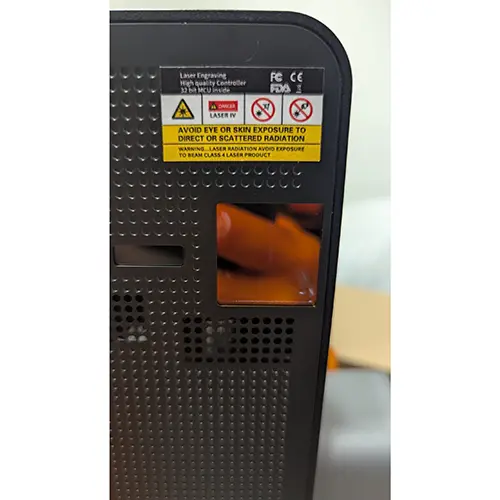 Photo from the official notice: Vevor laser engraving machine — damage to sight risk