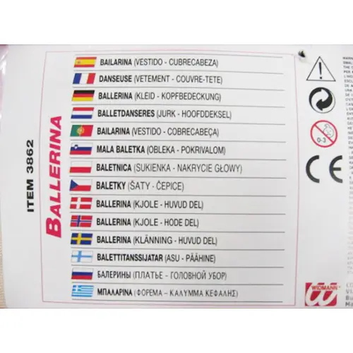 Photo from the official notice: Ballerina fancy dress costume — burns & fire risk