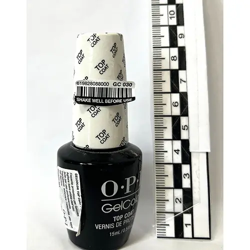 Foto do aviso oficial: OPI Gel Color - Top Coat - Vernis De Protection Verniz para unhas em gel — risco: Químico