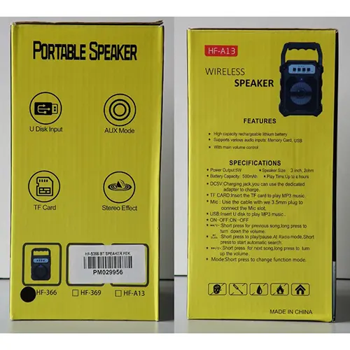 Foto uit de officiële melding: SOUND JET WIRELESS SPEAKER; PORTABLE SPEAKER Draadloze luidspreker — risico: Brandwonden