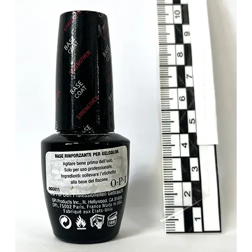 Photo de l’avis officiel: OPI Gel Color - Strengthen - Base Coat rinforzante Gel vernis à ongles — risque: Risque chimique