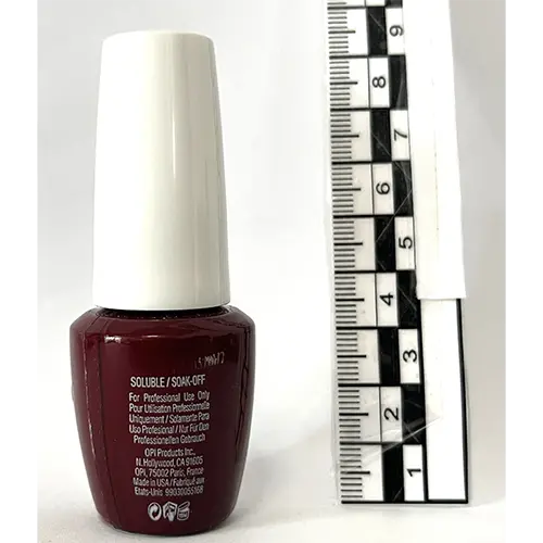 Photo de l’avis officiel: OPI Gel Color - Malaga Wine Gel vernis à ongles — risque: Risque chimique (SR/01543/26)
