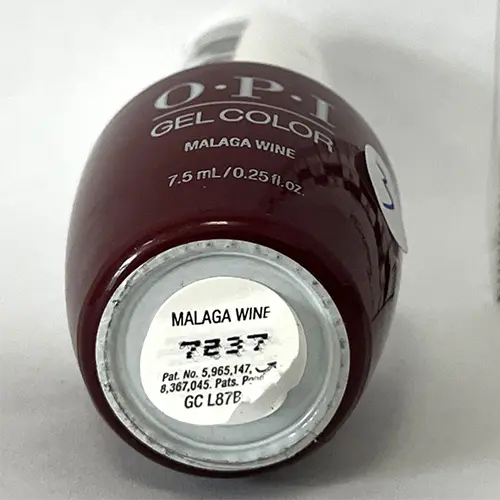 Photo de l’avis officiel: OPI Gel Color - Malaga Wine Gel vernis à ongles — risque: Risque chimique (SR/01543/26)
