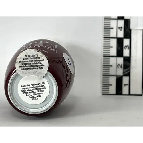 Photo de l’avis officiel: OPI Gel Color - Malaga Wine Gel vernis à ongles — risque: Risque chimique (SR/01543/26)