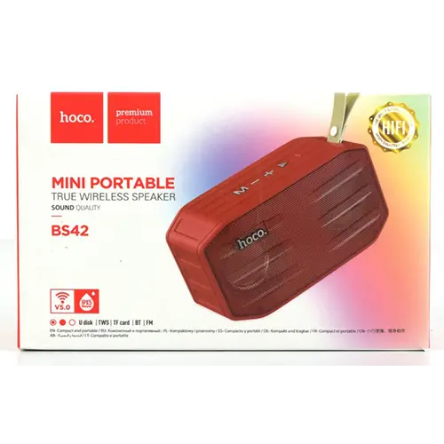 Foto uit de officiële melding: hoco. MINI PORTABLE TRUE WIRELESS SPEAKER Draadloze luidspreker — risico: Brandwonden