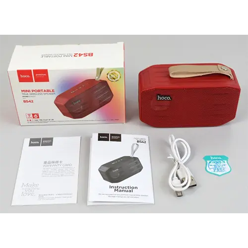Foto uit de officiële melding: hoco. MINI PORTABLE TRUE WIRELESS SPEAKER Draadloze luidspreker — risico: Brandwonden