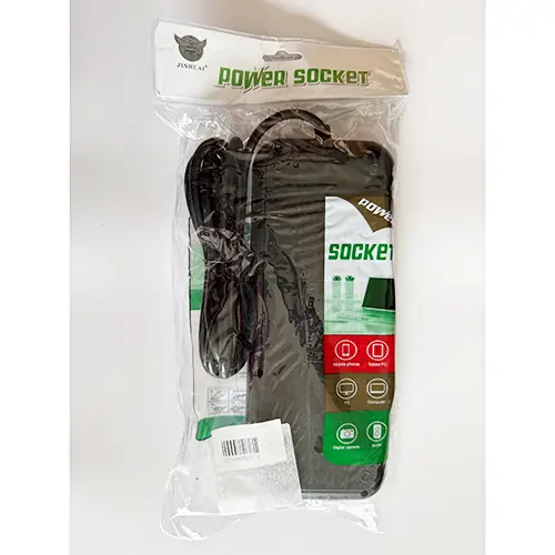 Foto do aviso oficial: JINHUAI Power Socket Chumbo da extensão — risco: Choque elétrico & Incêndio