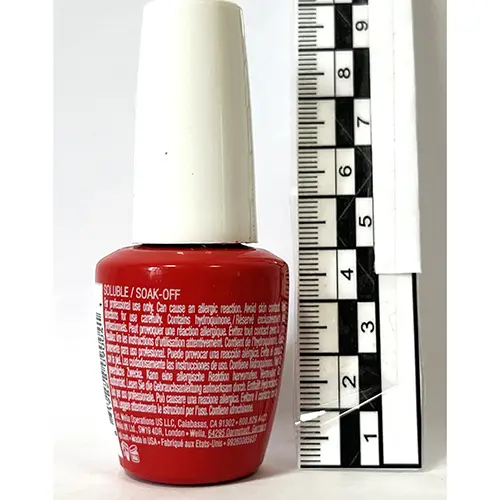 Photo de l’avis officiel: OPI Gel Color - Cajun Shrimp Gel vernis à ongles — risque: Risque chimique