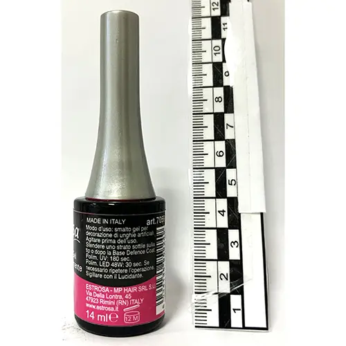 Photo de l’avis officiel: Estrosa Pink Fluo Gel vernis à ongles — risque: Risque chimique