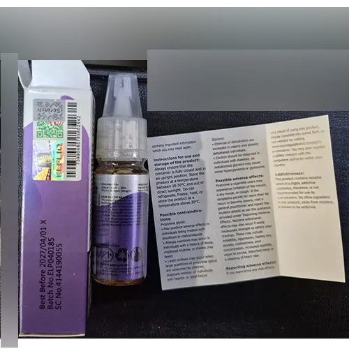 Photo de l’avis officiel: ELFLIQ NIC SALTS Cartouche de cigarette électronique — risque: Risque chimique (SR/01650/26)