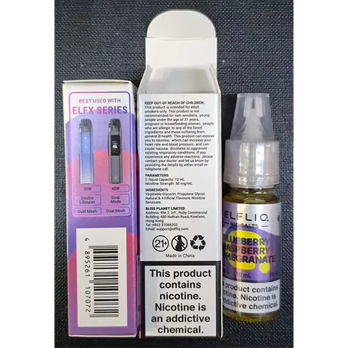 Photo de l’avis officiel: ELFLIQ NIC SALTS, POWERED BY ELFBAR Cartouche de cigarette électronique — risque: Risque chimique (SR/01662/26)
