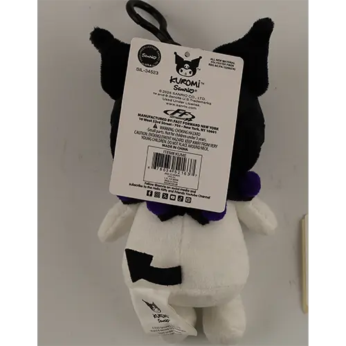 Photo de l’avis officiel: Sanrio Kuromi Porte-clés avec jouet doux — risque: Étouffement