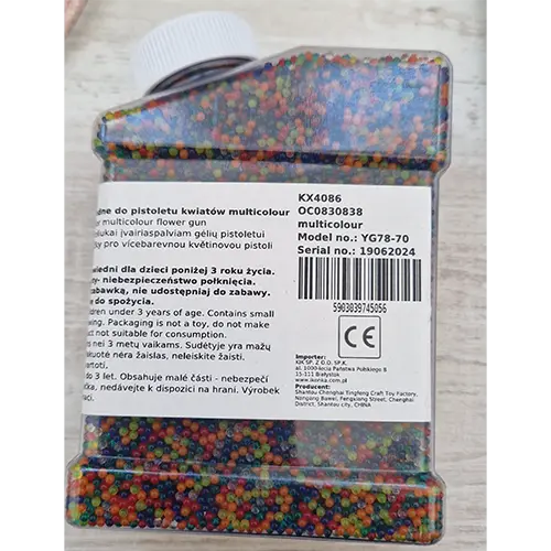Photo from the official notice: Hydrogel gun pellets for pistols expandable beads — choking & injuries risk