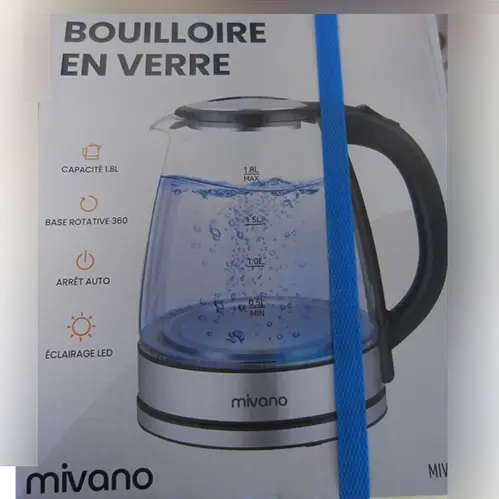 Foto do aviso oficial: MIVANO Bouilloire en verre - Glass electric kettle Chaleira elétrica — risco: Choque elétrico