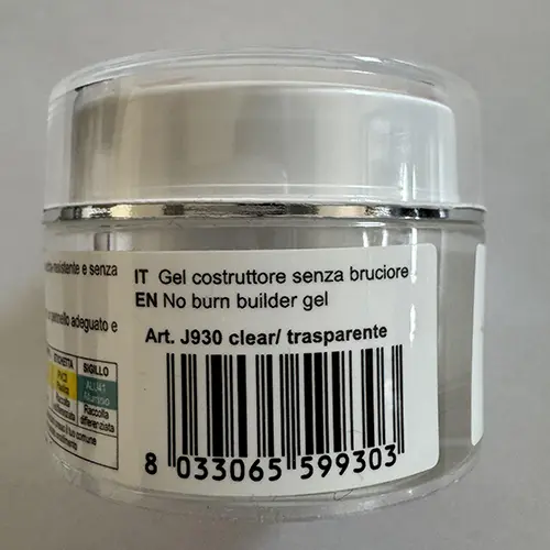 Foto del aviso oficial: Je - Jessie Milano Buider Gel - No Burn Extremely strong Esmalte de uñas de gel — riesgo: Riesgos químicos