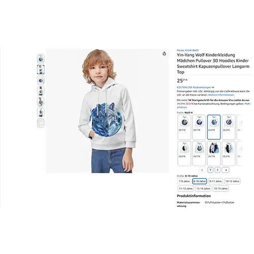 Photo de l’avis officiel: KHHKJBVCE Sweat à capuche pour enfants — risque: Etranglement