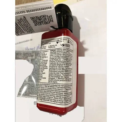 Photo from the official notice: Kuro Sumi Tattoo Ink Imperial Crusader Red — chemical risk