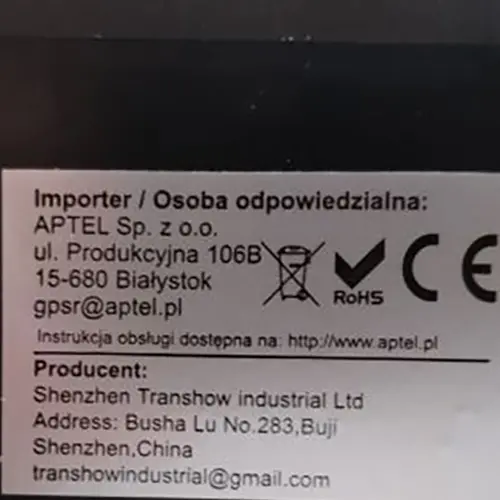 Photo from the official notice: LAMPKA AKWARIOWA 8.7W aquarium lamp — electric shock risk