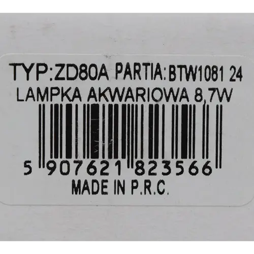Photo from the official notice: LAMPKA AKWARIOWA 8.7W aquarium lamp — electric shock risk
