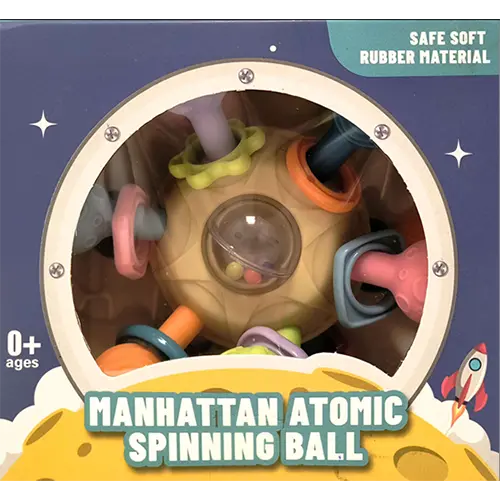Foto uit de officiële melding: Xibeile Toy Factory Manhattan Atomic Spinning Ball Tandjesspeeltje — risico: Verstikking door inslikken