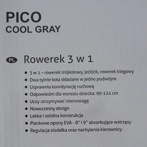 Photo de l’avis officiel: Kidwell PICO COOL GRAY Tricycle jouet — risque: Blessures