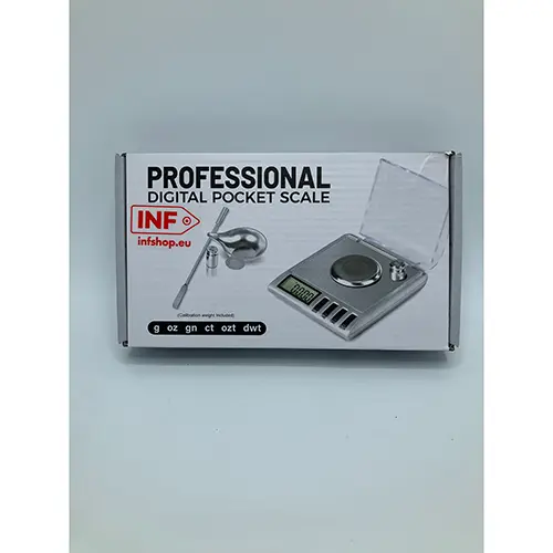 Photo from the official notice: INF Professional digital pocket scale — environment risk