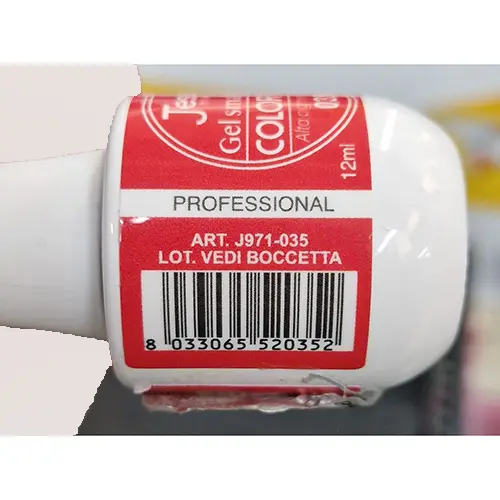 Foto uit de officiële melding: Jessie Milano Color Shine 035 Gel nagellak — risico: Chemische risico's