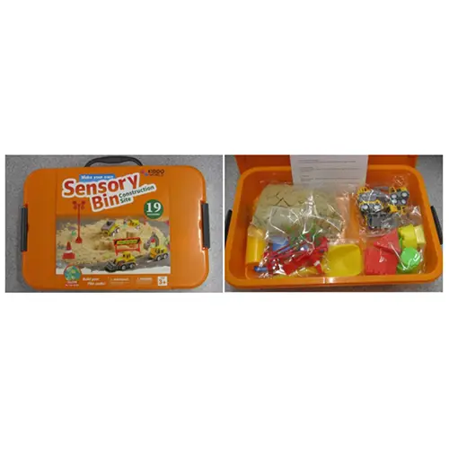 Foto do aviso oficial: Kiddo world - Make your own Senzory Bin Construction Site Brinquedo de atividade de areia — risco: Risco para a saúde / outro