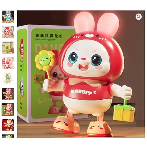 Foto uit de officiële melding: Lapin musical pour enfants, instruments de musique sensoriels Plastic speelgoed — risico: Verstikking door inslikken