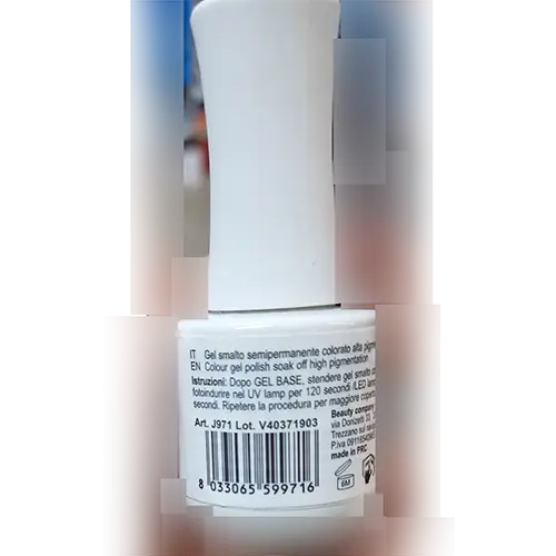 Foto uit de officiële melding: Jessie Milano Color Life pigmentazione 267 Gel nagellak — risico: Chemische risico's