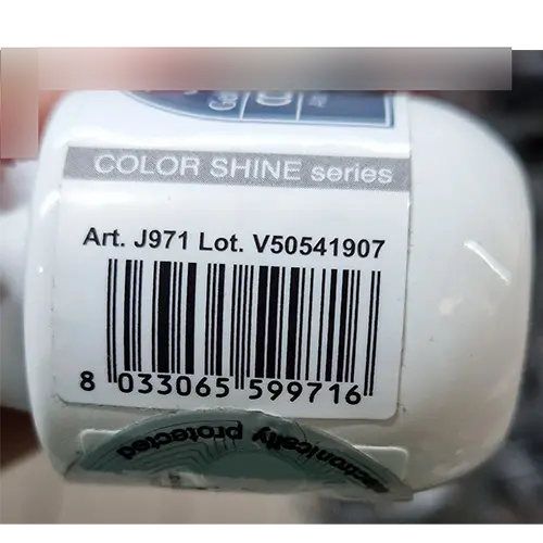 Foto uit de officiële melding: Jessie Milano Color Life Pigmentazione colori 276 e 278 Gel nagellak — risico: Chemische risico's