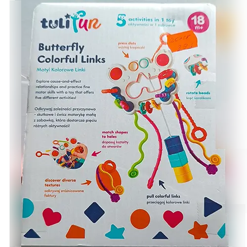 Foto uit de officiële melding: Tulifun Butterfly Colorful Links Plastic speelgoed — risico: Verwurging