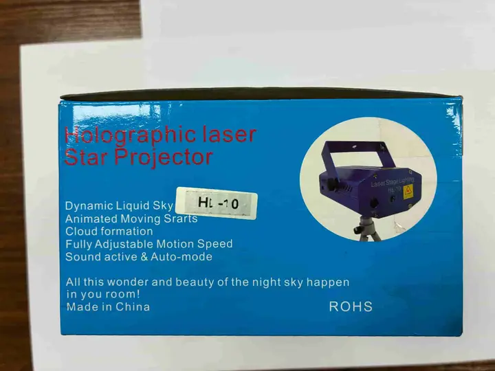 Foto aus der offiziellen Meldung: Mini Laser show system Laserprojektor — Risiko: Sehschaden