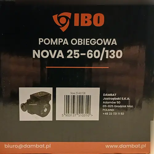 Photo de l’avis officiel: IBO IBO NOVA 25-60/130 Pompe à eau — risque: Choc électrique