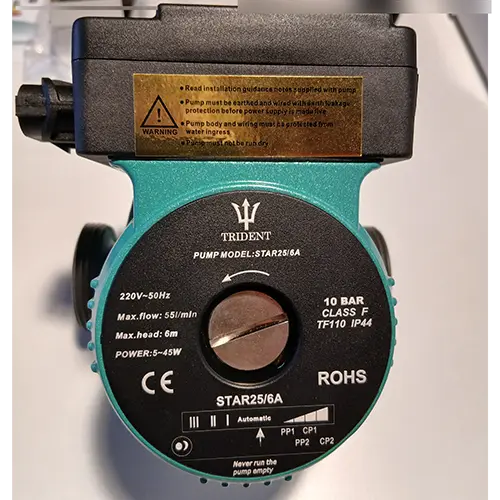 Photo de l’avis officiel: Trident Pompe à eau — risque: Choc électrique