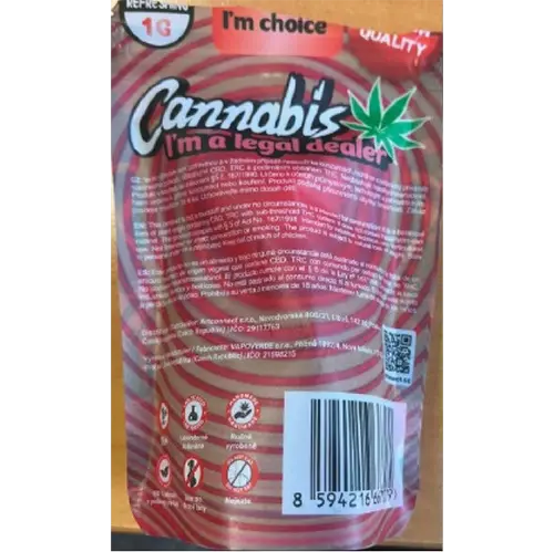 Foto dell’avviso ufficiale: I´m choice™ Cannabis I´m a legal dealer, artconnect s.r.o.. Prodotti a base di erbe per fumare — rischio: Rischio chimico